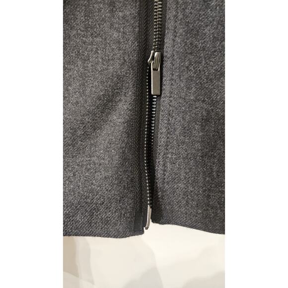 J Crew Size 8 Pencil Skirt 100% Wool Grey Lined Exposed Zip Closure Zip Pockets - Picture 5 of 8